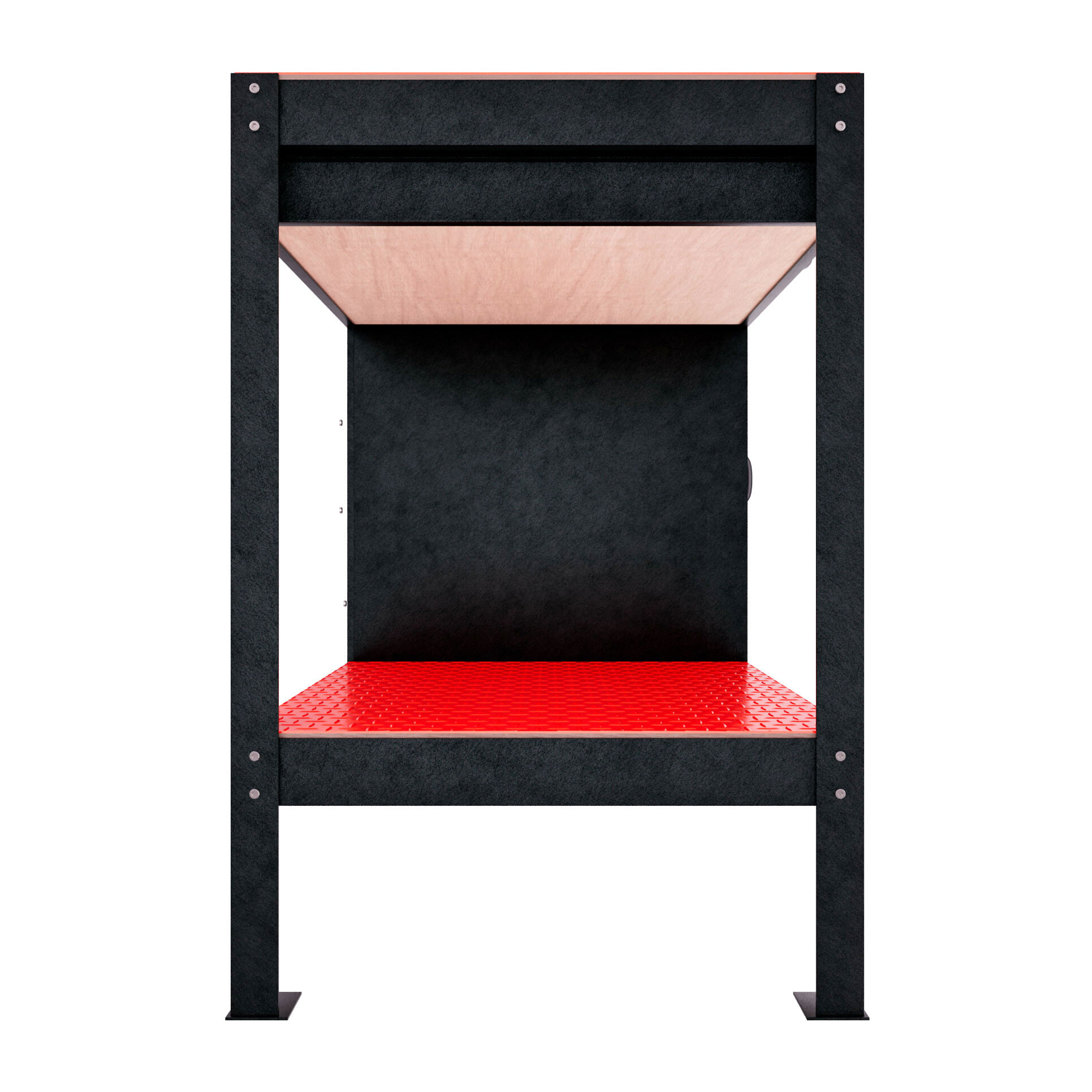 Manny - Banco da Lavoro 120x60 cm con Cassetto 1 Anta e 1 Ripiano in Metallo Nero