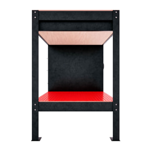 Manny - Banco da Lavoro 120x60 cm con Cassetto 1 Anta e 1 Ripiano in Metallo Nero