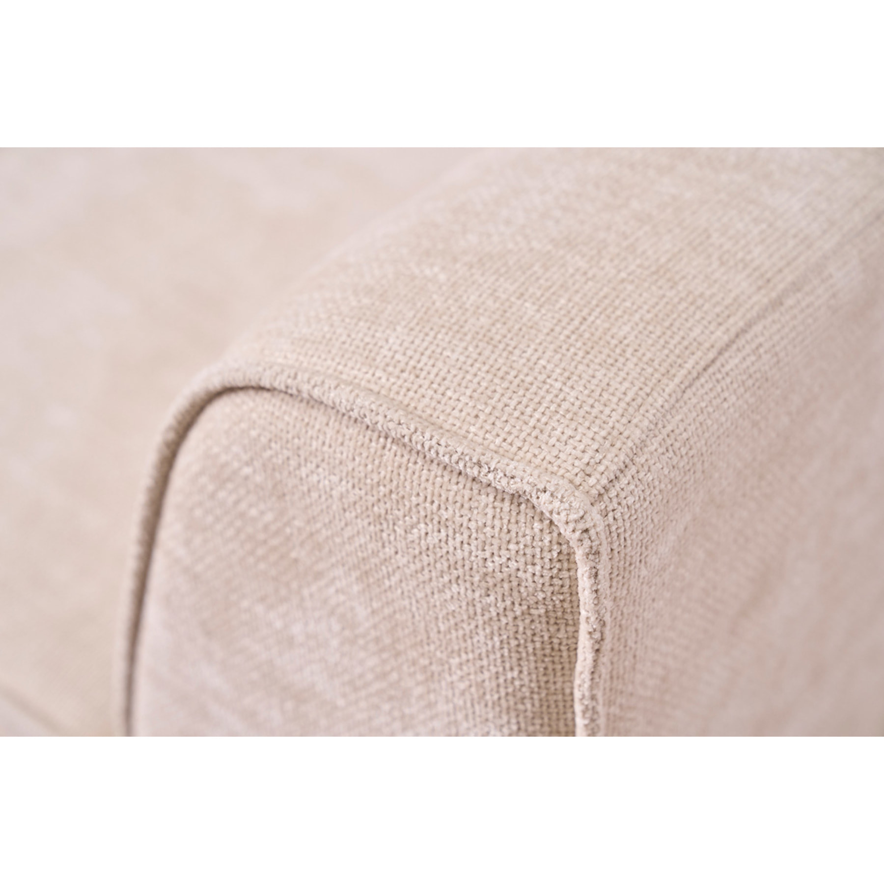Canapé design en tissu effet velours texturé beige 3 places GRAMMY