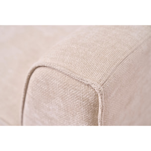Canapé design en tissu effet velours texturé beige 3 places GRAMMY