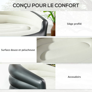 Canapé gonflable pour l'extérieur 2 places canapé d'air dim. 138L x 87l x 71H cm gris noir