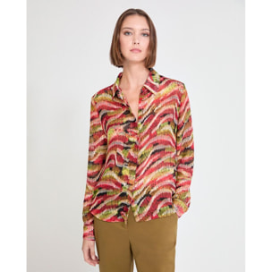 Camicia a maniche lunghe con stampa serpentina