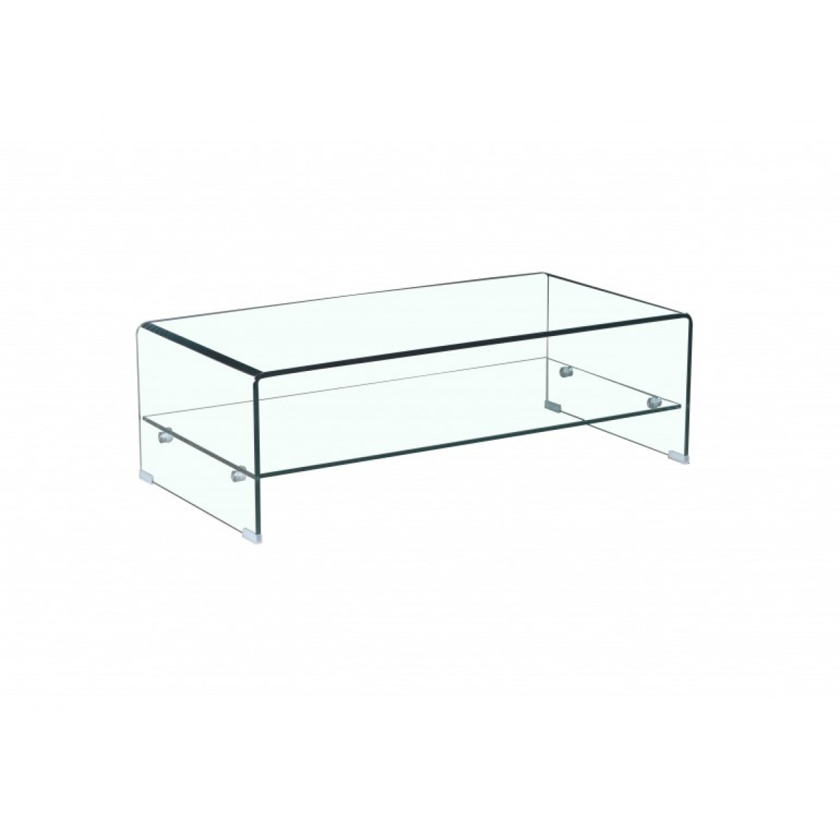 Table basse rectangulaire en verre trempé - BENT