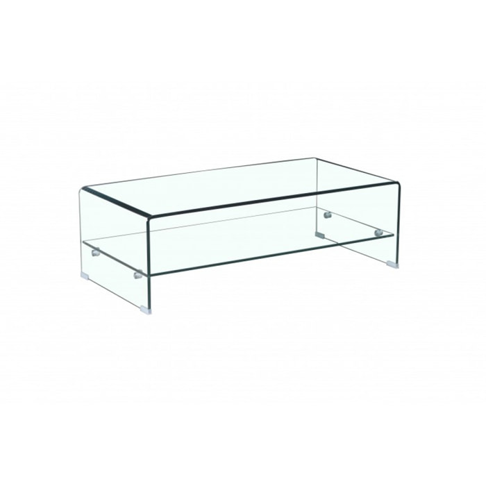 Table basse rectangulaire en verre trempé - BENT