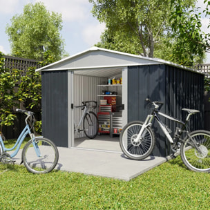 Abri de jardin métal anthracite Yardmaster 8,12 m² + kit d'ancrage