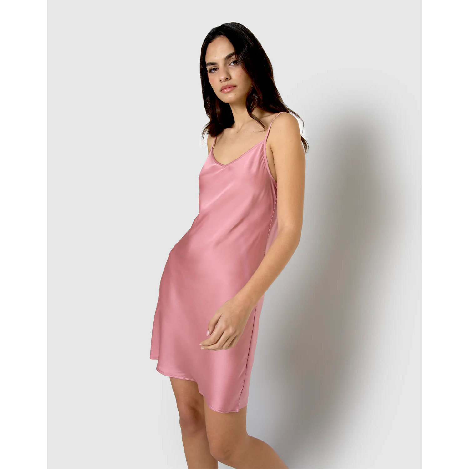Camisón corto de satén new malva