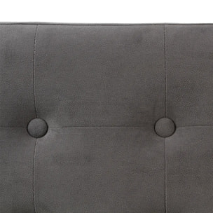 Pouf pliant double "Lysandre" effet velours gris ardoise