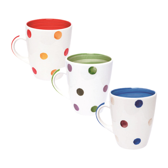 Set de 6 Mugs Excelsa – Pois, Céramique Multicolore