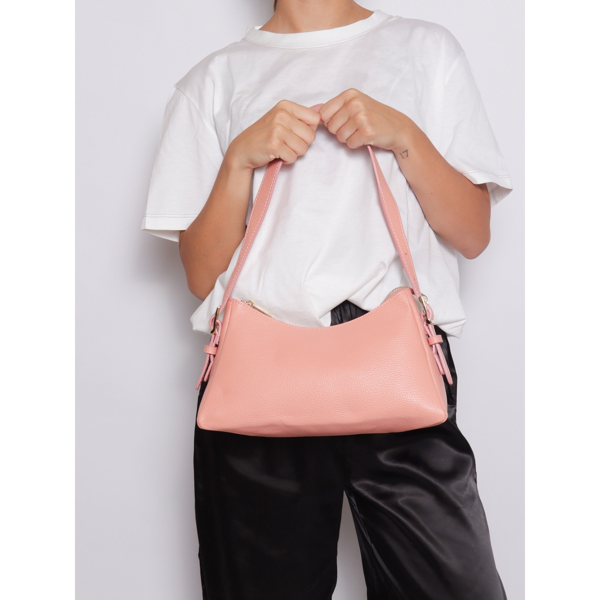 Borsa a mano da donna Made in Italy - Modello Calliope - 100% pelle - 31.0 x 17.0 x 10.0 cm