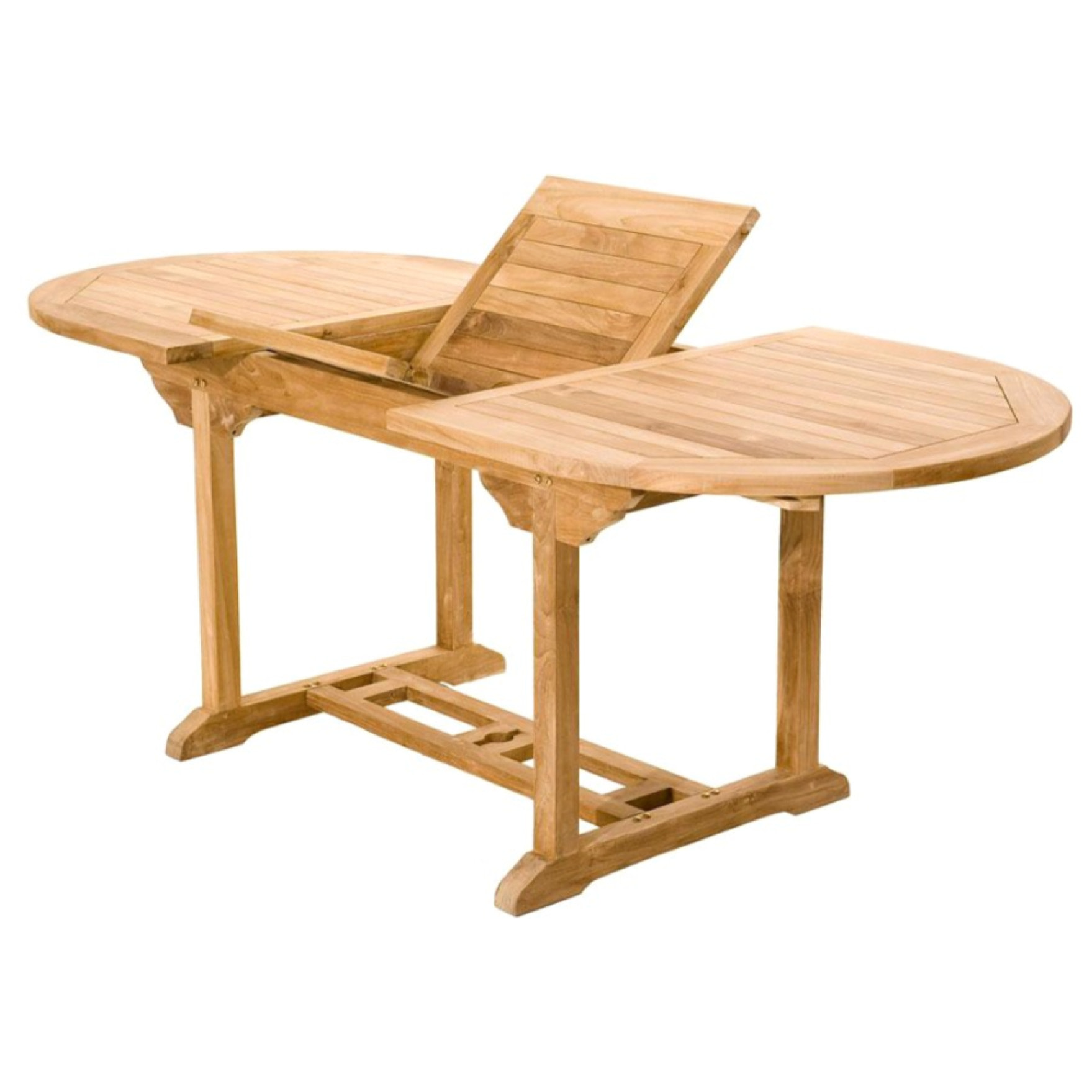 ADAGNA Table de jardin ovale et 4 chaises et 2 fauteuils en teck