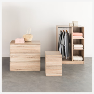Armoire dressing penderie Effet chêne naturel Mix N' Modul
