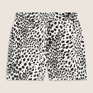 Pantaloncini animalier regular fit in french terry