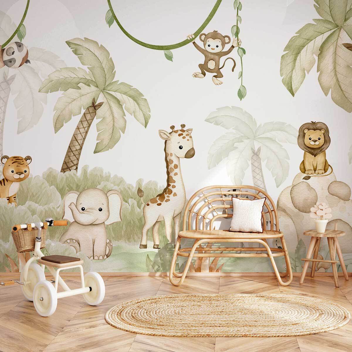 Papier peint baby safari Intissé