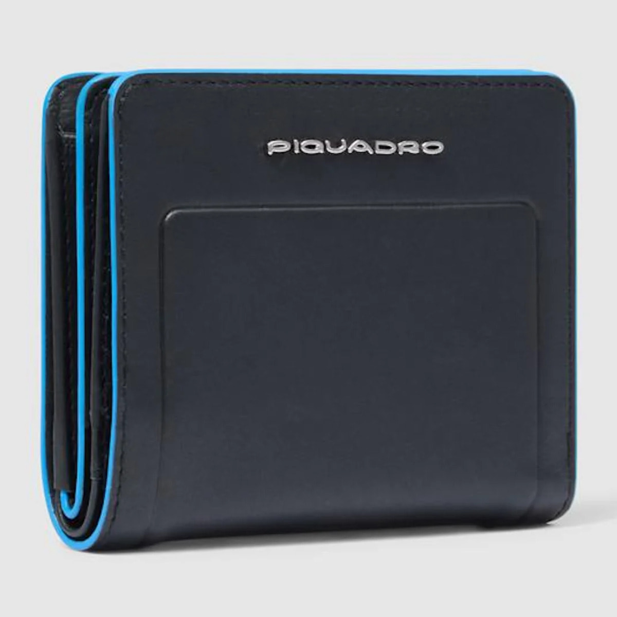 Piquadro Portafogli da piccolo in pelle con porta monete, porta carte di credito e protezione RFID