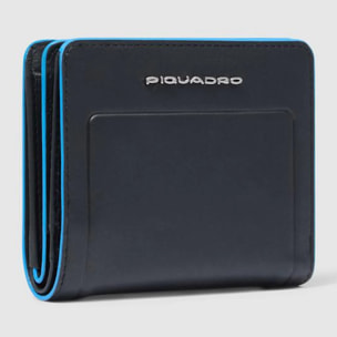 Piquadro Portafogli da piccolo in pelle con porta monete, porta carte di credito e protezione RFID