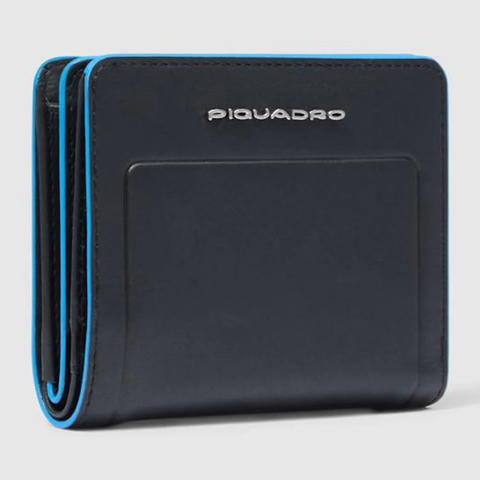 Piquadro Portafogli da piccolo in pelle con porta monete, porta carte di credito e protezione RFID