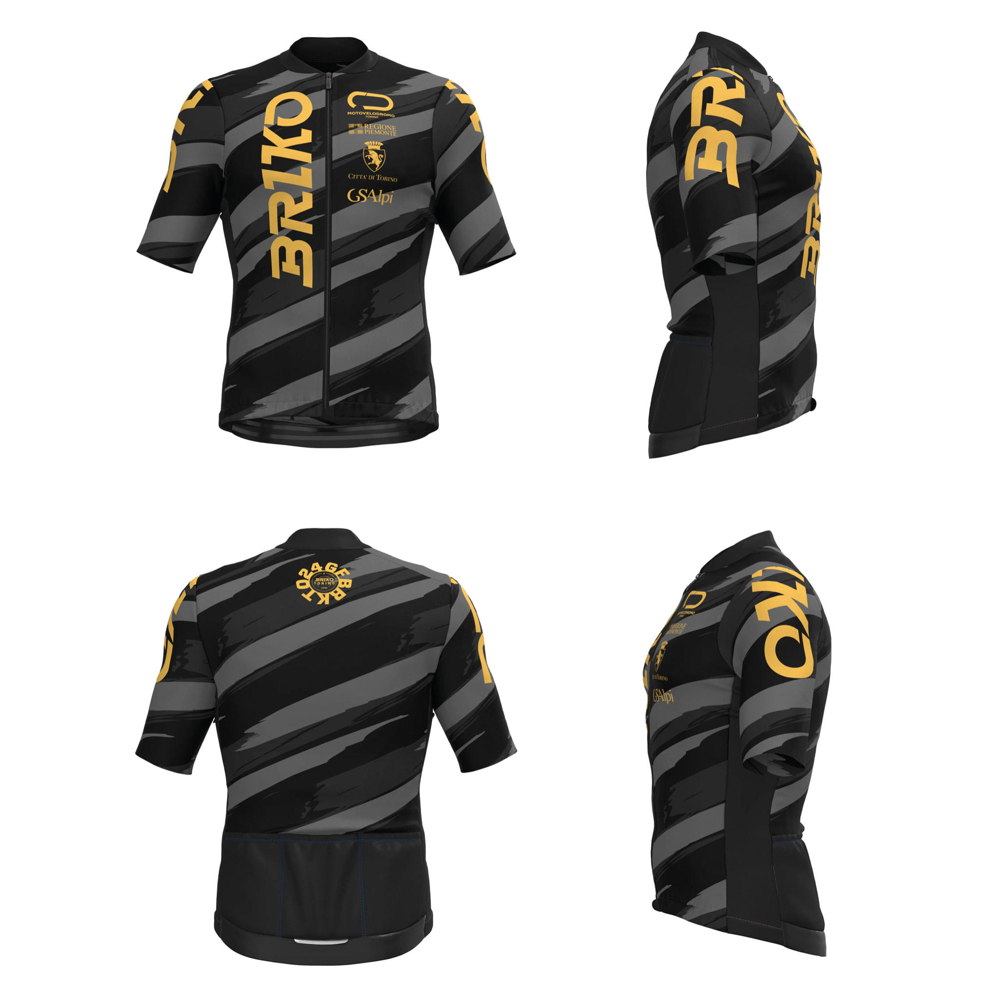 Maglie gioco Briko Uomo Donna Nero Brkgfto24 Jersey