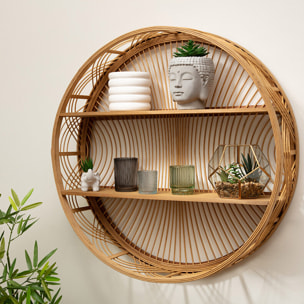 Étagère murale "Ina" - bambou - D70 cm