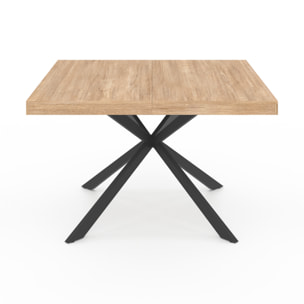 Table à manger carrée Soline bois et noir 120cm