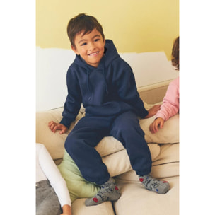 Chándal deportivo de niño afelpado sudadera y jogger ancho marino