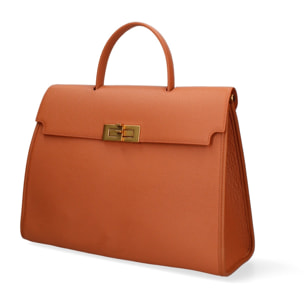 Borsa a mano da donna Made in Italy - Modello Zaffiro Lux - 100% pelle - 35.0 x 27.0 x 13.0 cm