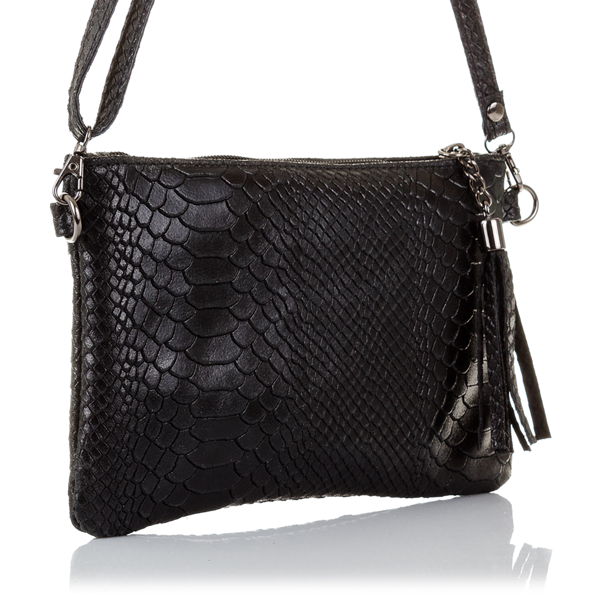 Deanna Borsa a mano Donna. Pelle autentica Camoscio Inciso Serpente
