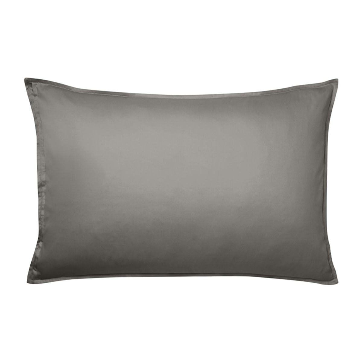 Taie d'oreiller unie en satin de coton, GRAND HOTEL, Gris Zinc