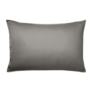 Taie d'oreiller unie en satin de coton, GRAND HOTEL, Gris Zinc