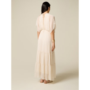 Oltre - Vestido largo en voile mezcla de seda - Blanco