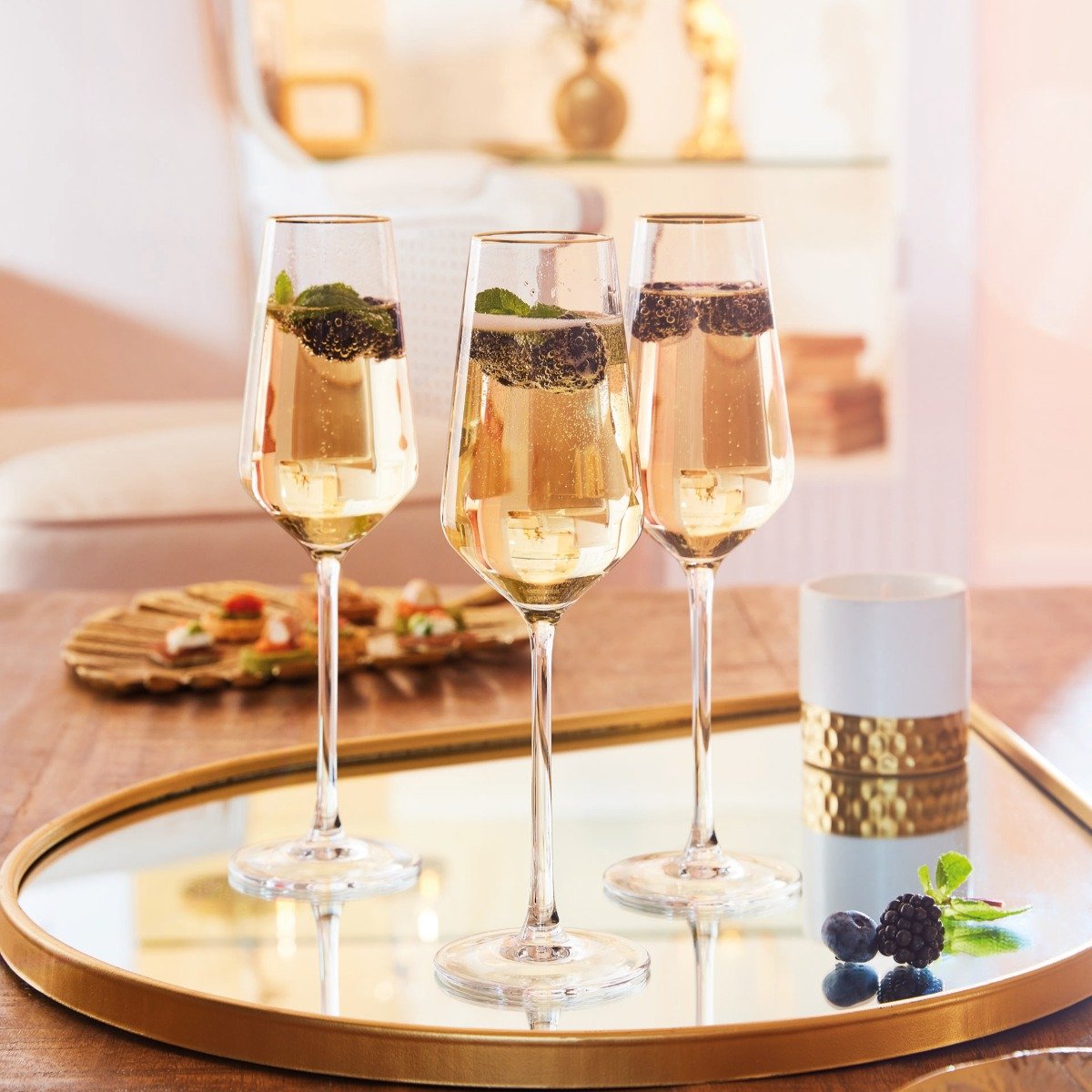 4 flute 23 cl Ultime Bord Or - Cristal d'Arques