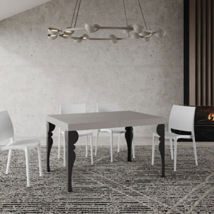 Table extensible 80x120/204 cm Paxon Cachemire cadre Anthracite