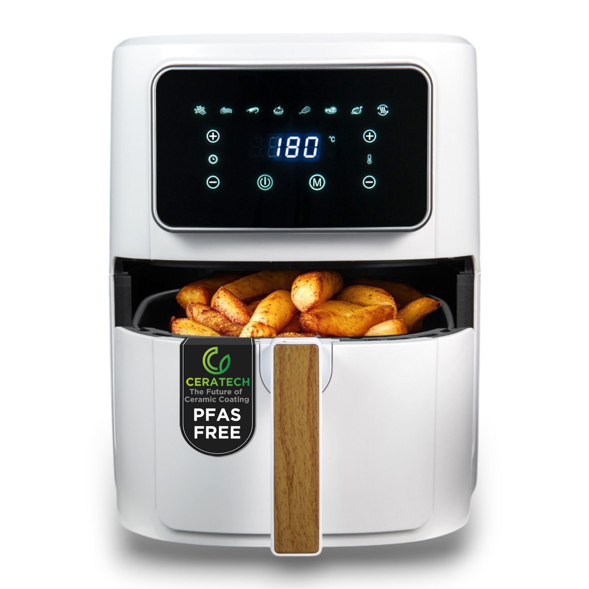 freidora de aire 1800w 6.9l 8 programas de cocción, con revestimiento cerámico - temporizador hasta 30 min