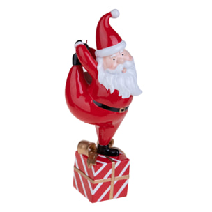 Babbo Natale su pacchi dono - Pezzi 1 - H 35 cm - Colore: Rosso - Bianchi Dino