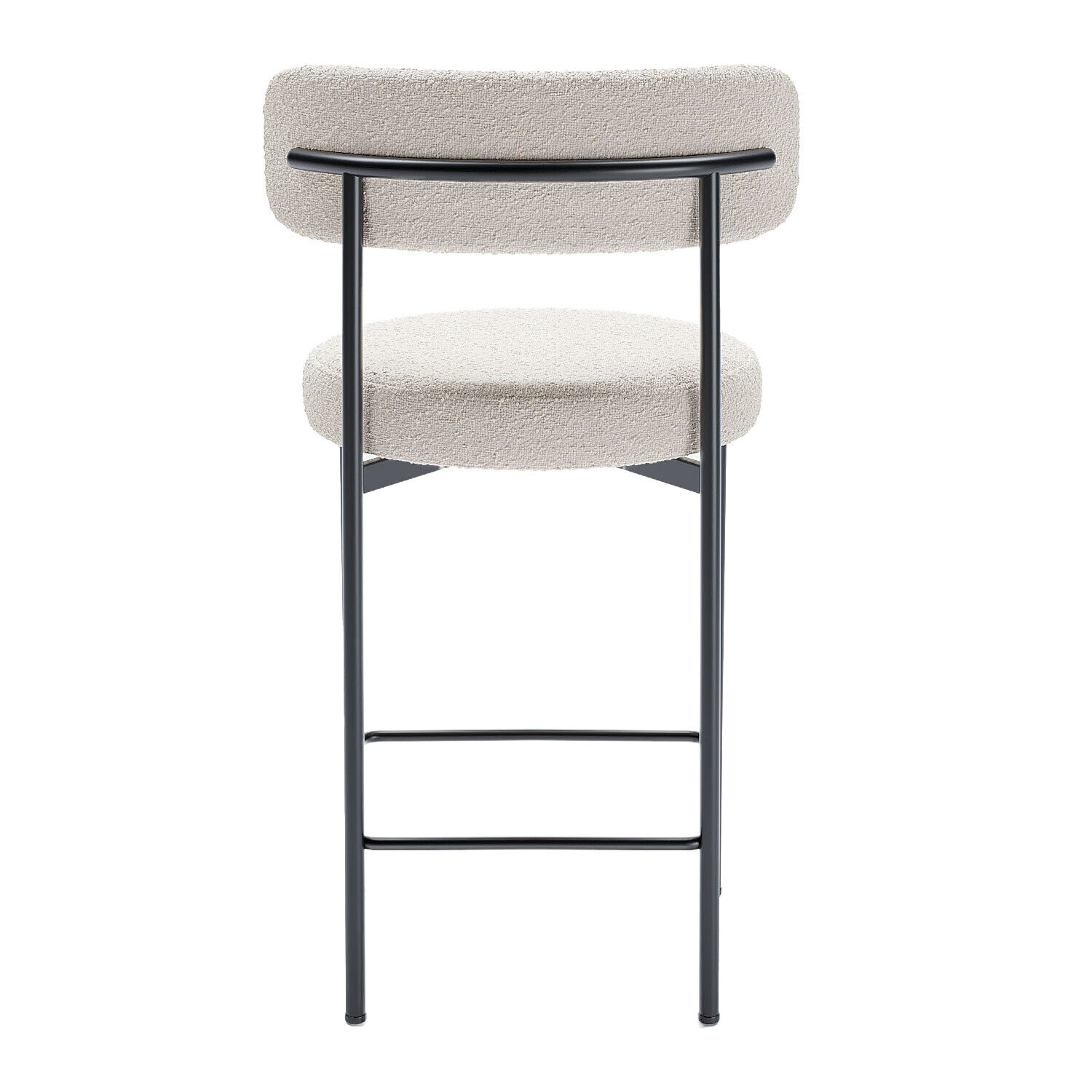 Lot de 2 tabourets de bar bouclette blanche Agathe