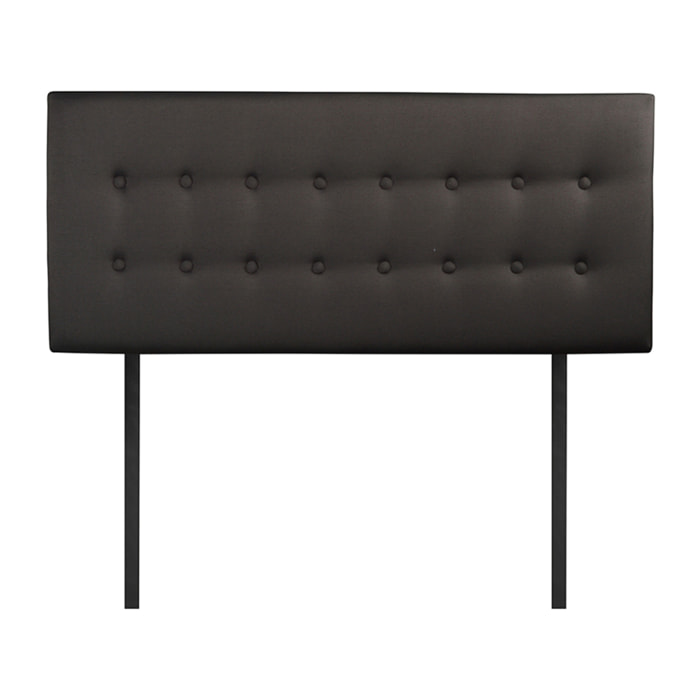 Tête de Lit Margot, Capitonnée, Gris Anthracite avec Pieds en Bois, Hauteur 110 cm, Sans Fixation Murale, Confort Moelleux