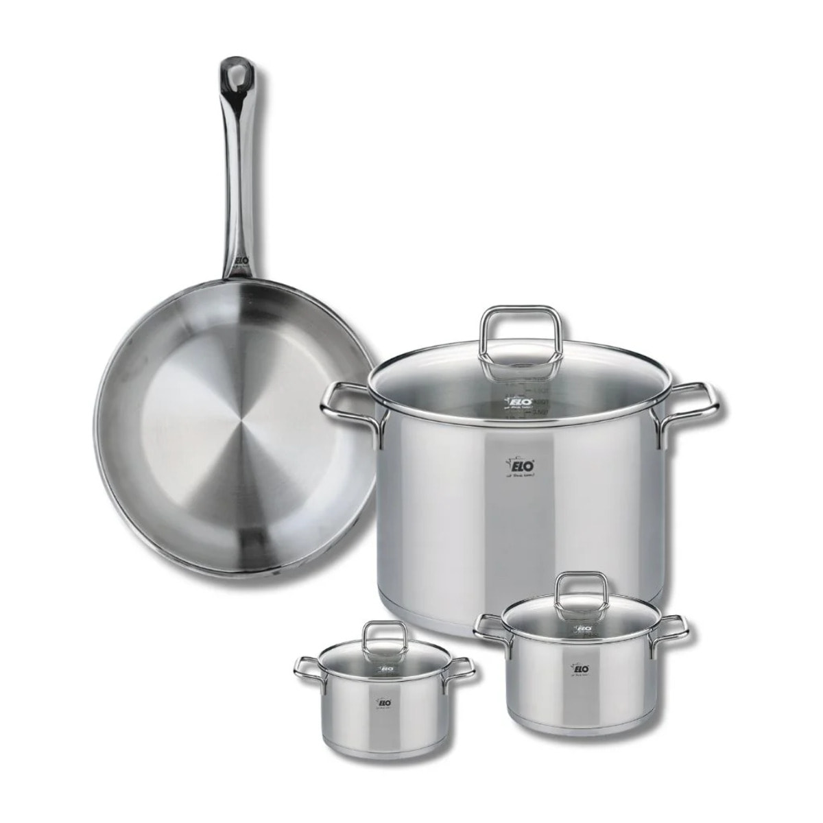 Ensemble de 1 Poêle de cuisson 28 cm et 3 faitouts 12, 14 et 26 cm Elo Profi Citrin