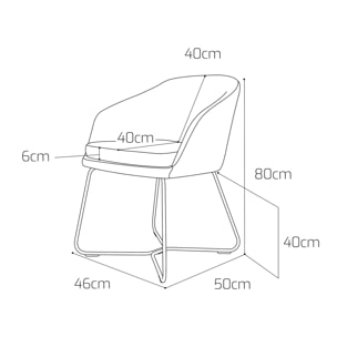 OSLO - Sedia con braccioli in lino e metallo. Sedia da pranzo, ufficio, studio, poltroncina da lettura in stile moderno. Colore grigio chiaro