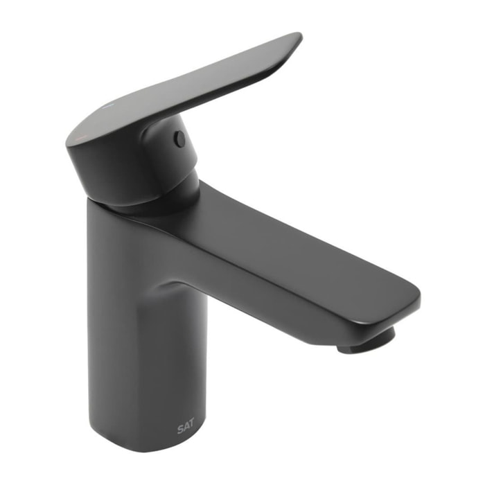 Cube Way mitigeur de lavabo à levier sur pied, sans vidage, noir mat (CU271MC)