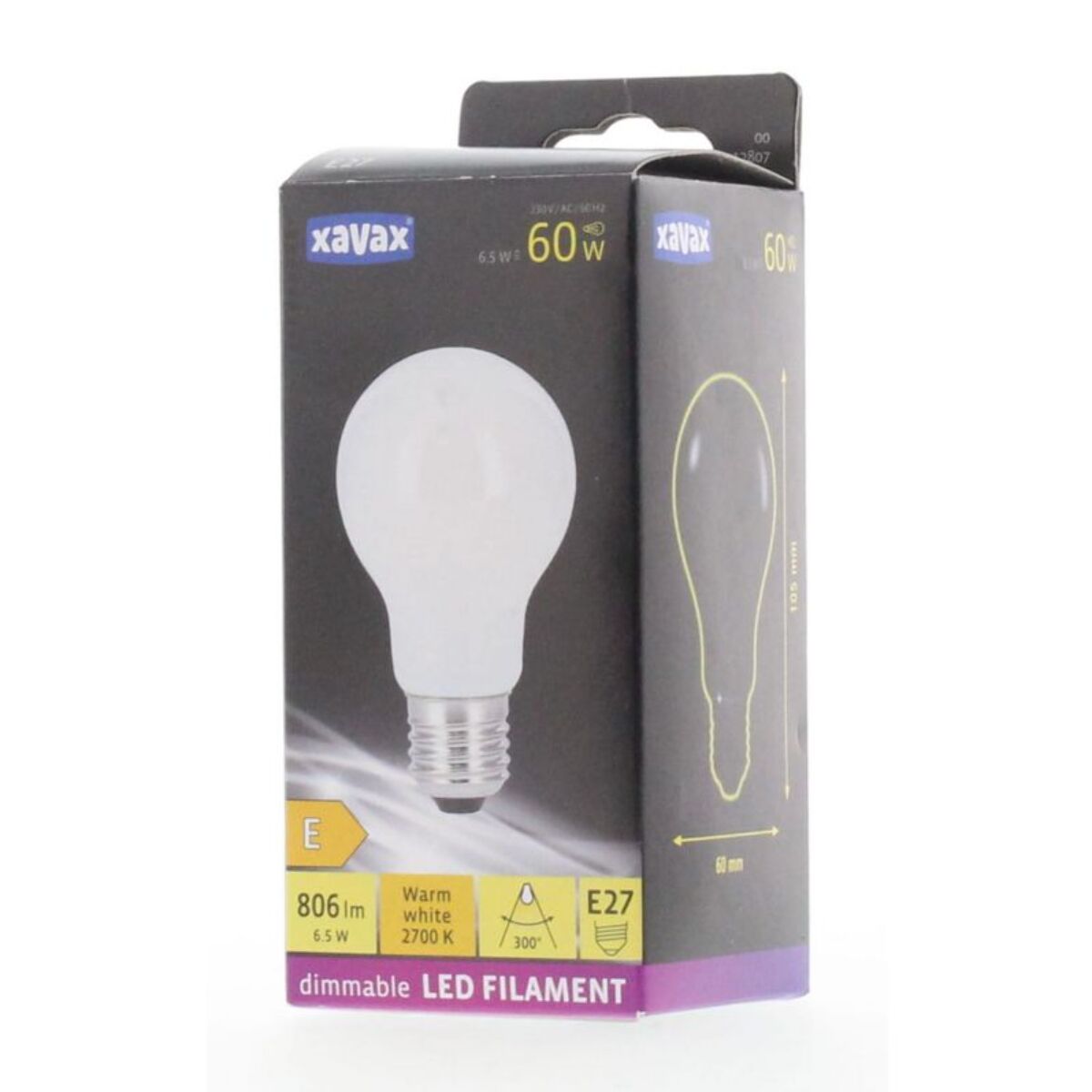 Ampoule XAVAX LED E27 6.5W CLAS