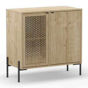 Cómoda Koivu 2 puertas Roble Negro