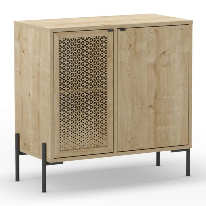 Cómoda Koivu 2 puertas Roble Negro