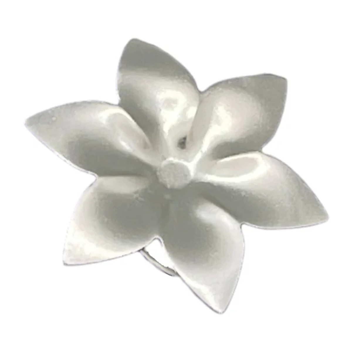 Anillo flor de laton en 3D plata 10µ