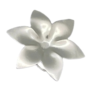 Anillo flor de laton en 3D plata 10µ