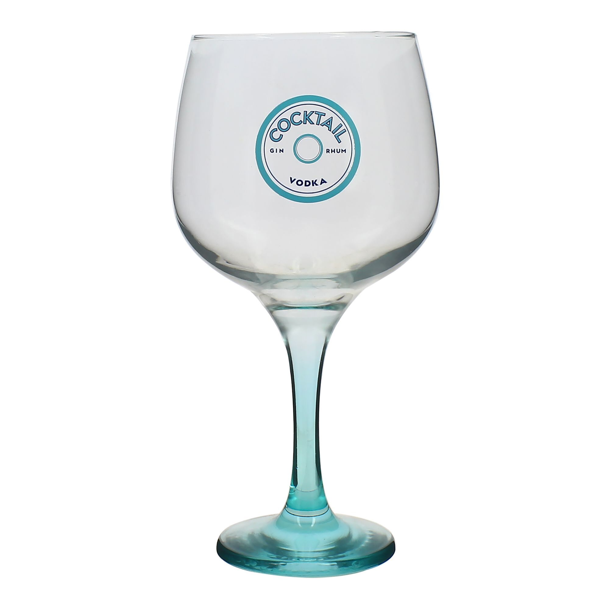 Lot de 2 verres à pied cocktail 73cl en verre transparent pied bleu