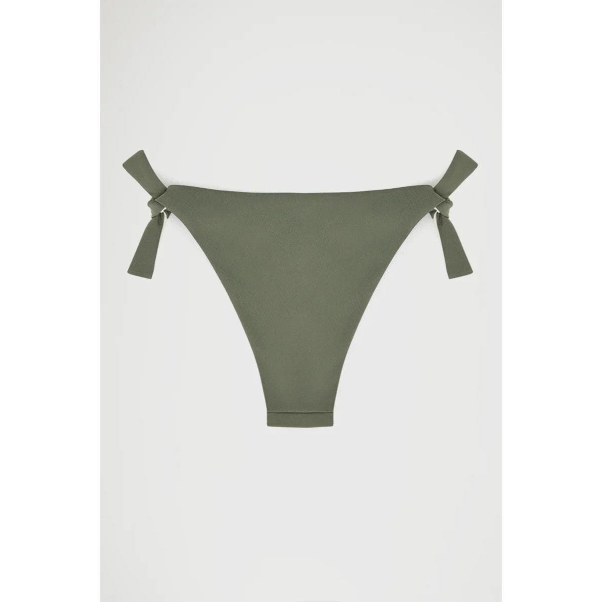 Braga de bikini reversible verde musgo y color crudo con logo Polo club