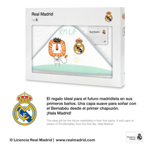 Capa de Baño 1X1 Real Madrid Leon Escudo Bco/Gris