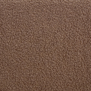 Fauteuil enfant en bois et tissu bouclette taupe. ISAK L 47 x P 43.5 x H 50cm