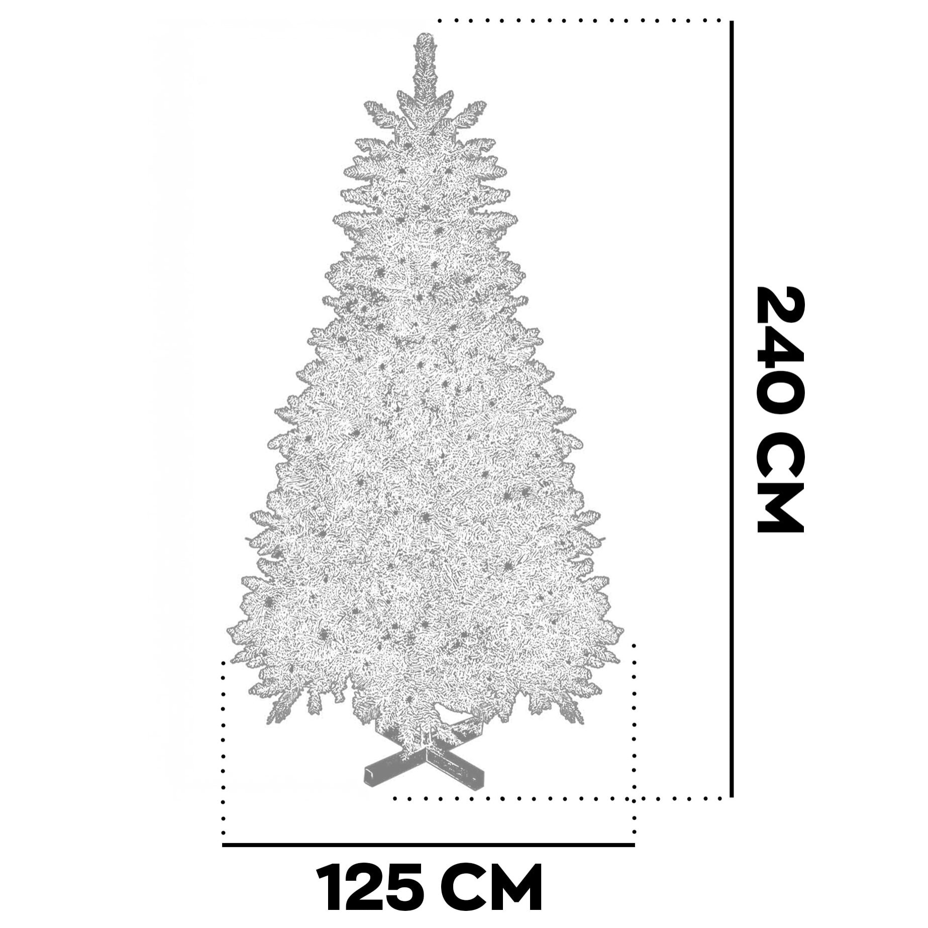 Comet - Albero di Natale con luci LED e pigne ø125x240H cm, 2000 rami
