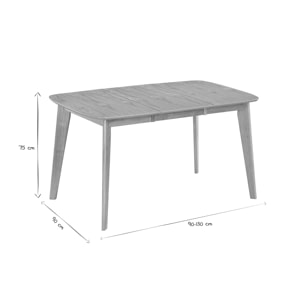 Table à manger extensible scandinave carrée placage chêne L90-130 cm LEENA