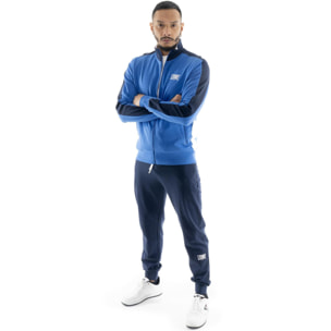 Tuta da uomo in cotone non garzato con colletto e zip Leone Basic